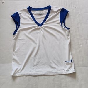 WIMBLEDON white cap sleeve top, XL